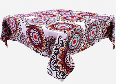 RajoDyana Cotton 4 Seater Self Design Table Cover(Multicolor)