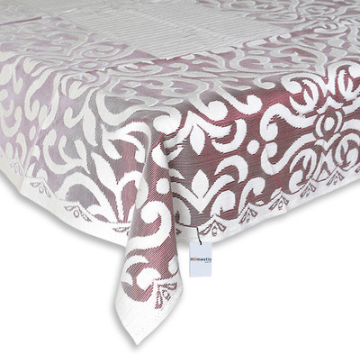 HOMESTIC Self Design 4 Seater Table Cover(Maroon, Cotton)