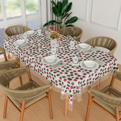 KUBER INDUSTRIES Self Design 6 Seater Table Cover(Multicolor, PVC)