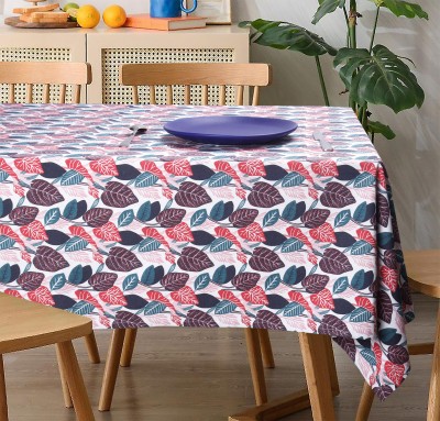 AIRWILL Printed 4 Seater Table Cover(Red, Multicolor, Cotton)