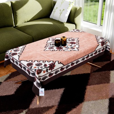 Heart Home Self Design 4 Seater Table Cover(Brown, PVC)