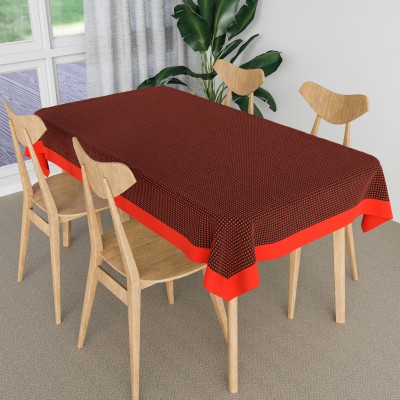 KUBER INDUSTRIES Self Design 4 Seater Table Cover(Maroon, Cotton)