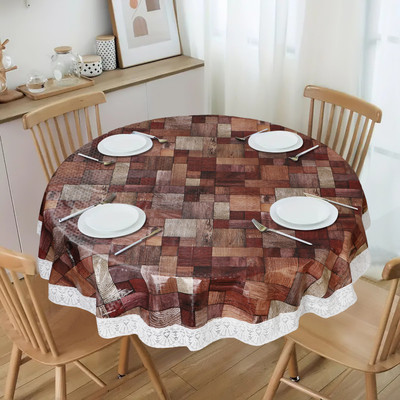 Flipkart SmartBuy Checkered 4 Seater Table Cover(Brown, PVC)