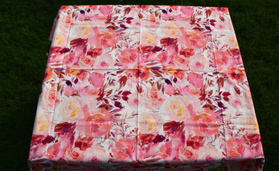 RajoDyana Cotton 4 Seater Self Design Table Cover(Pink)