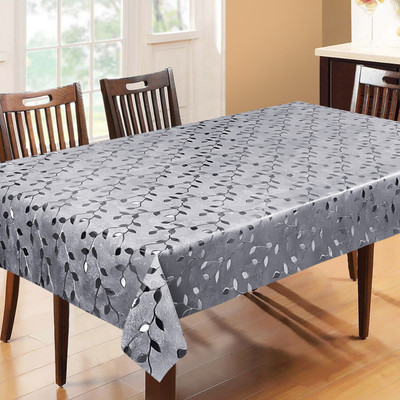 Dakshya Industries Printed 6 Seater Table Cover(Gray, PVC)