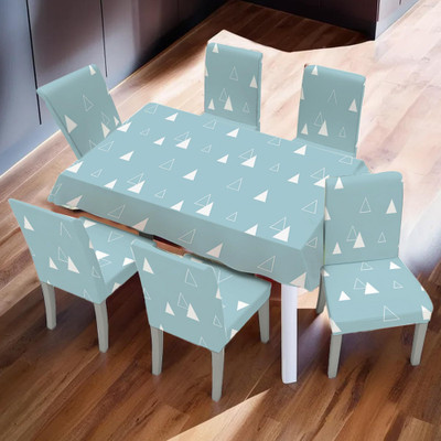 KUBER INDUSTRIES Self Design 6 Seater Table Cover(Blue, Polyester, Pack of 7)