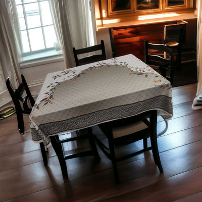 Mopak Decor PVC 6 Seater Floral Table Cover(Beige, Pack of 2)