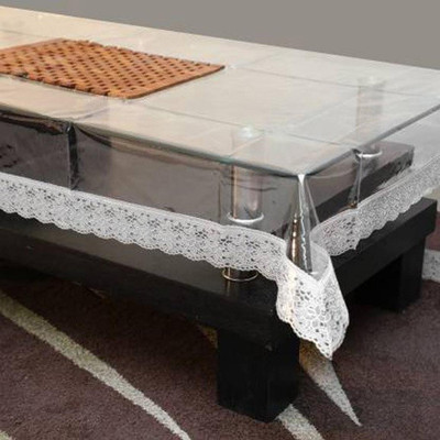 Shri Ganesh Handloom Solid 6 Seater Table Cover(Transparent, PVC)