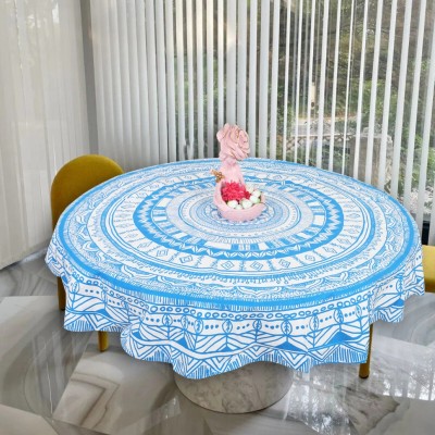 CAPUA Printed 6 Seater Table Cover(Teal, Cotton)