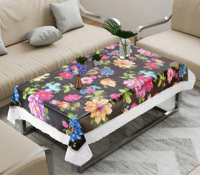 DPA Collection Printed 4 Seater Table Cover(Black, PVC)