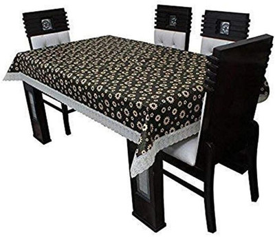 BHARAT RETAIL INC PVC 4 Seater Printed Table Cover(Coffee)