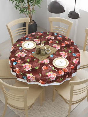 Dakshya Industries Printed 4 Seater Table Cover(Maroon, PVC)