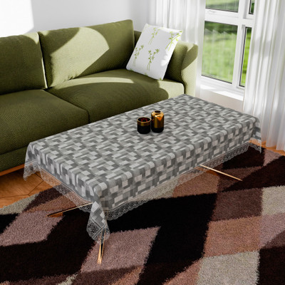 KUBER INDUSTRIES Self Design 4 Seater Table Cover(Gray, PVC)