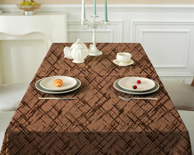 Casanest Checkered 8 Seater Table Cover(Brown, Plastic)