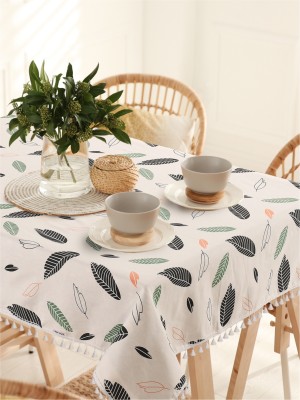 Urban Space Printed 6 Seater Table Cover(Feathers Green, Cotton)