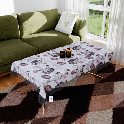 Heart Home Floral 4 Seater Table Cover(Black, PVC)