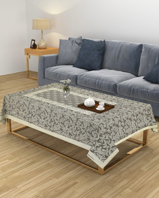 ZESTURE Abstract 6 Seater Table Cover(Brown, Polyester)
