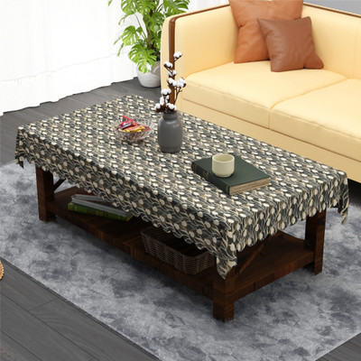 Heart Home PVC 4 Seater Self Design Table Cover(Brown)