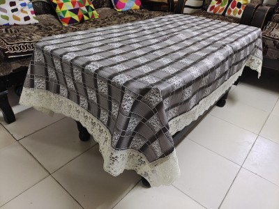 RMDecor Checkered, Printed 4 Seater Table Cover(Grey, PVC)