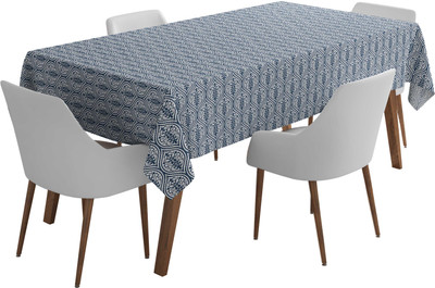 Vargottam Printed 4 Seater Table Cover(Royal Blue2, Polyester)