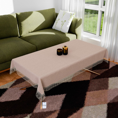 HOMESTIC Self Design 4 Seater Table Cover(Beige, PVC)