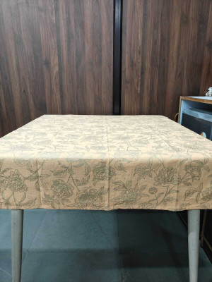 RajoDyana Self Design 4 Seater Table Cover(Yellow, Cotton)