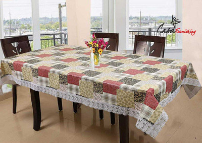 CASA FURNISHING Polyester 6 Seater Printed Table Cover(Multicolor)