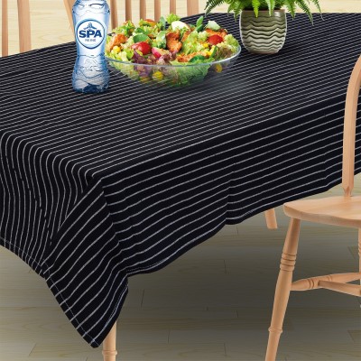 DI Home Tex Checkered 6 Seater Table Cover(Black, Cotton)