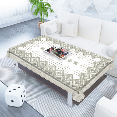 MONKDECOR Printed 2 Seater Table Cover(White, Cotton)