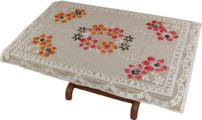 SHRI MAHAVIR IMPEX Self Design 4 Seater Table Cover(Brown, Polyester)
