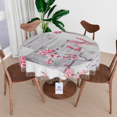 Heart Home Floral 4 Seater Table Cover(Gray, PVC)