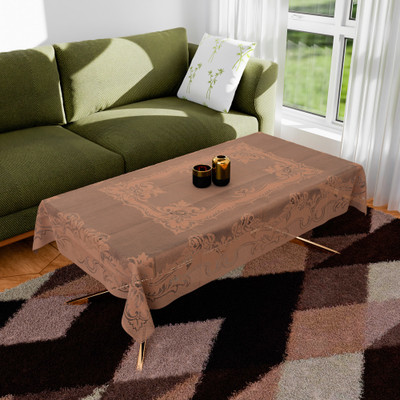 KUBER INDUSTRIES Self Design 4 Seater Table Cover(Peach, Cotton)