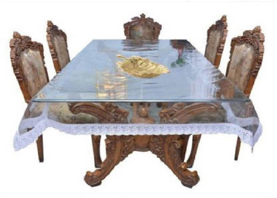 RDRINDUSTRIE Solid 8 Seater Table Cover(White, PVC)