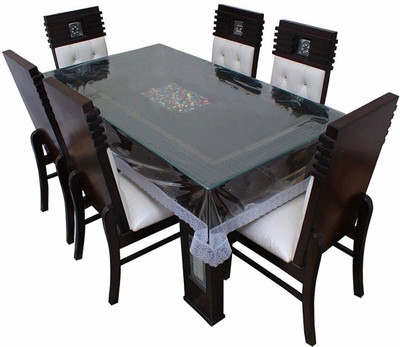 Trends Tracker Self Design 6 Seater Table Cover(Transparent, PVC)