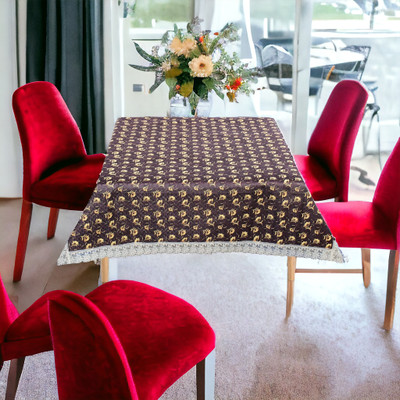 kashtu Embroidered 4 Seater Table Cover(Brown, Polyester)