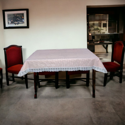 Mopak Decor Printed 4 Seater Table Cover(Red, Polyester)