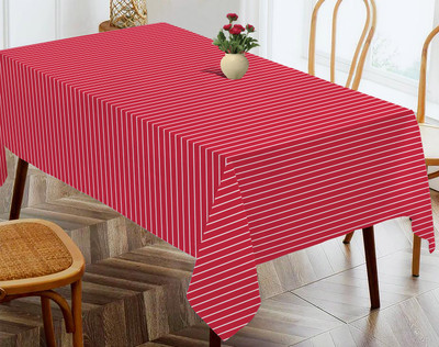 OASIS Self Design 4 Seater Table Cover(Red, Cotton)