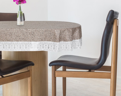 The Furnishing Tree Printed 12 Seater Table Cover(Brown, PVC)