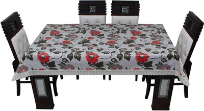 BHARAT RETAIL INC PVC 6 Seater Printed Table Cover(Grey)