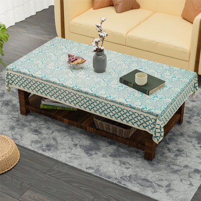 Heart Home Cotton 4 Seater Self Design Table Cover(Yellow)