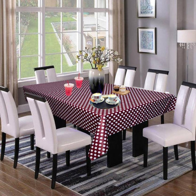 Wings Star Printed 8 Seater Table Cover(Maroon, Polyester)