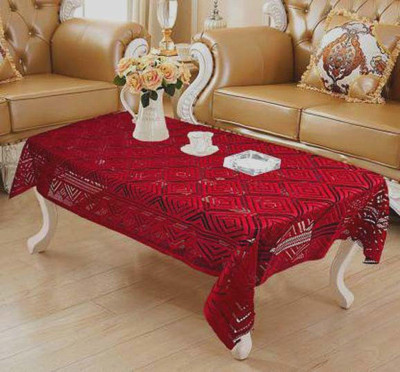 Shri Ganesh Handloom Self Design 4 Seater Table Cover(Maroon, Polyester)