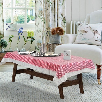 CASA FURNISHING Printed 4 Seater Table Cover(Pink, White, PVC)