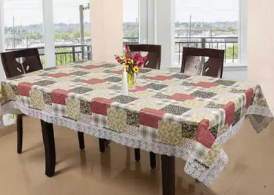 ZITIN Printed, Self Design 6 Seater Table Cover(Multicolor, PVC)