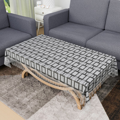 KUBER INDUSTRIES Self Design 4 Seater Table Cover(Grey, PVC)