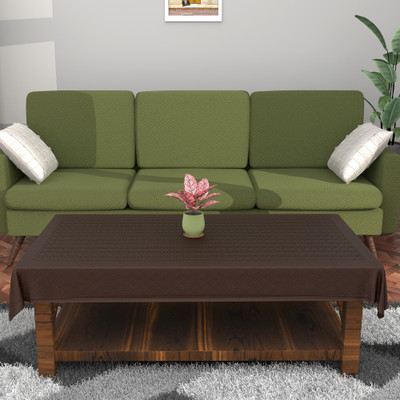 KUBER INDUSTRIES Self Design 4 Seater Table Cover(Brown, Cotton)