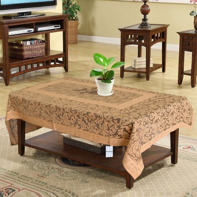 HOMESTIC Floral 4 Seater Table Cover(Black & Orange, Cotton)