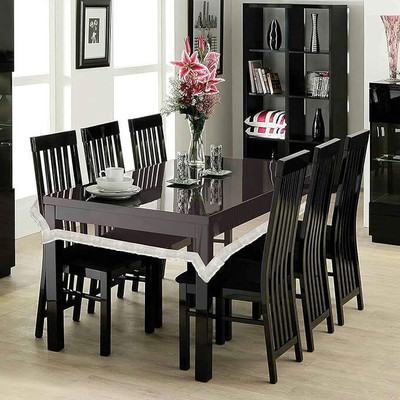 Creadcraft Solid 4 Seater Table Cover(Multicolor, Polyester)