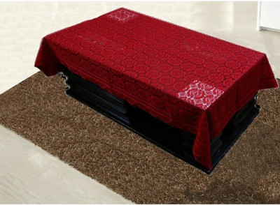 SHRI MAHAVIR IMPEX Self Design 4 Seater Table Cover(Maroon, Polyester)