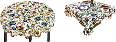 Miyanbazaz Cotton 6 Seater Printed Table Cover(Multicolor, Pack of 2)